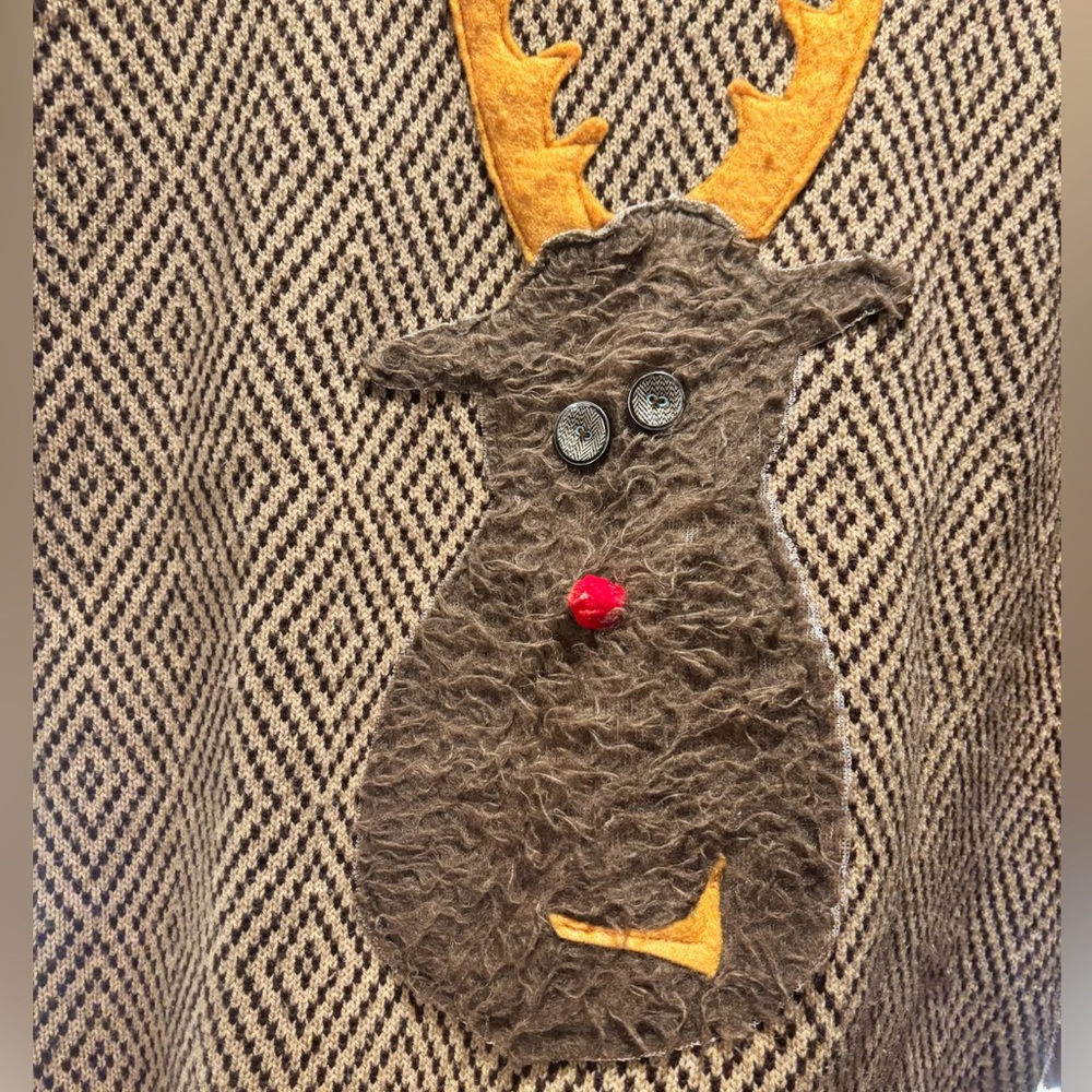 Vintage Sears Ugly Christmas Sweater – Reindeer Design (Unisex M/L) acrylic - Picture 4 of 5
